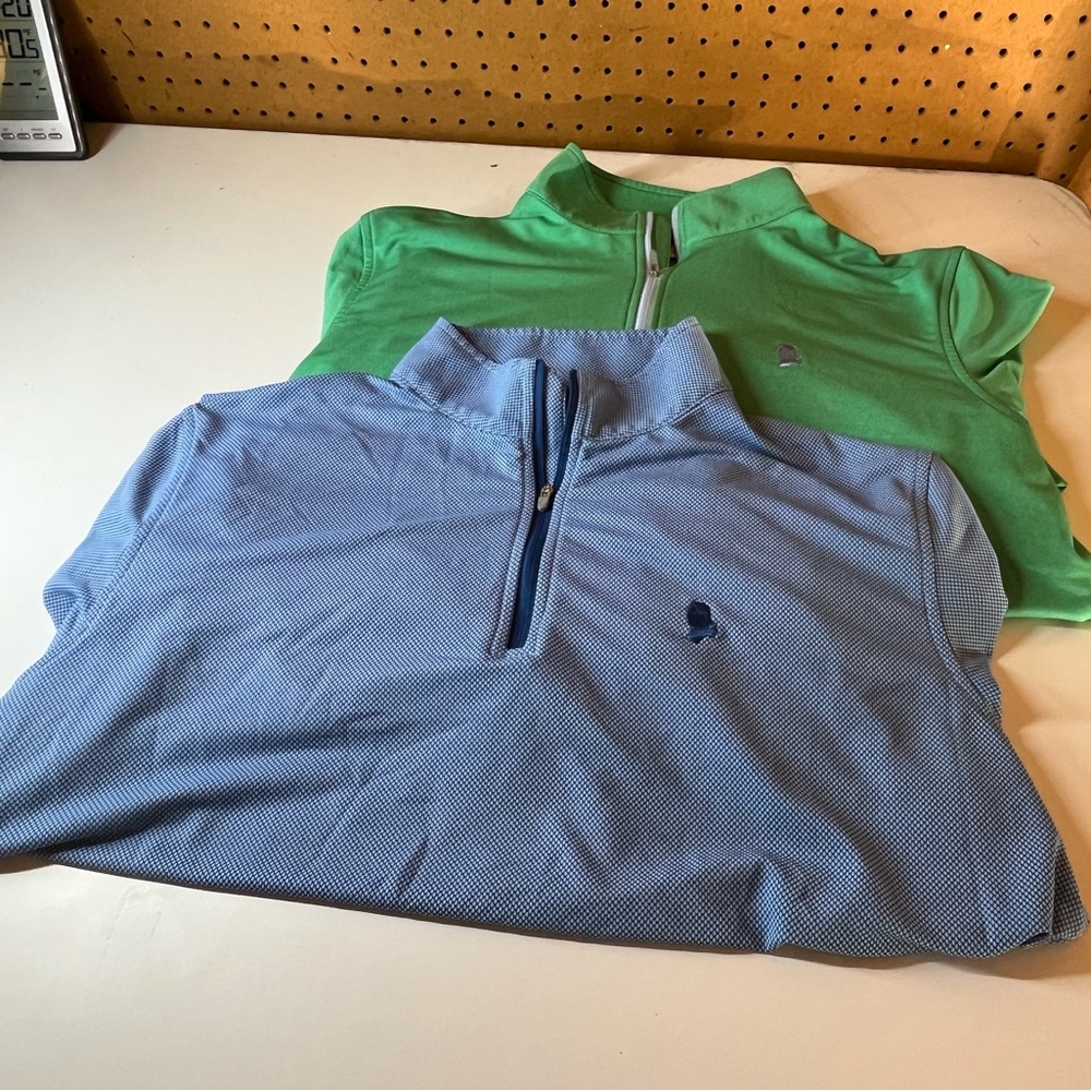 Lot of 2 Peter Millar Mens Size Medium Quarter Zip Pullover Sweaters